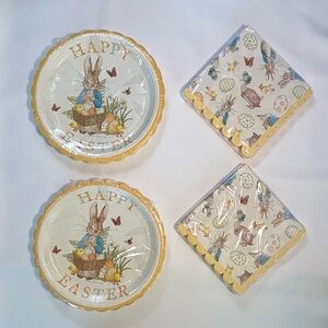 Beatrix Potter Peter Rabbit Happy Easter Disposable Plates & Napkins Set New